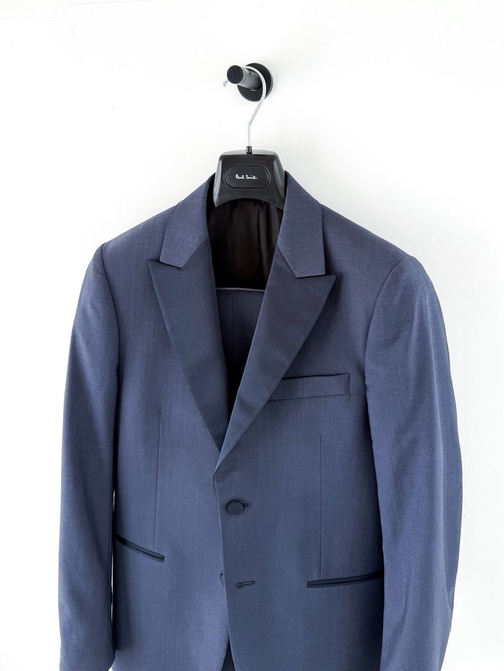 Paul Smith Men's Soho Fit Navy Peak Satin Lapel Suit Tuxedo Italian Wool 38R